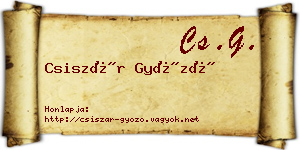 Csiszár Győző névjegykártya